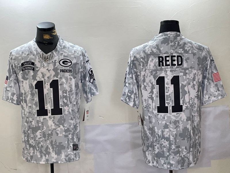 Men Green Bay Packers #11 Reed Nike Arctic Camo 2024 Salute to Service Limited NFL Jersey